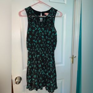 Candies black and white polka dot dress with turquoise flowers